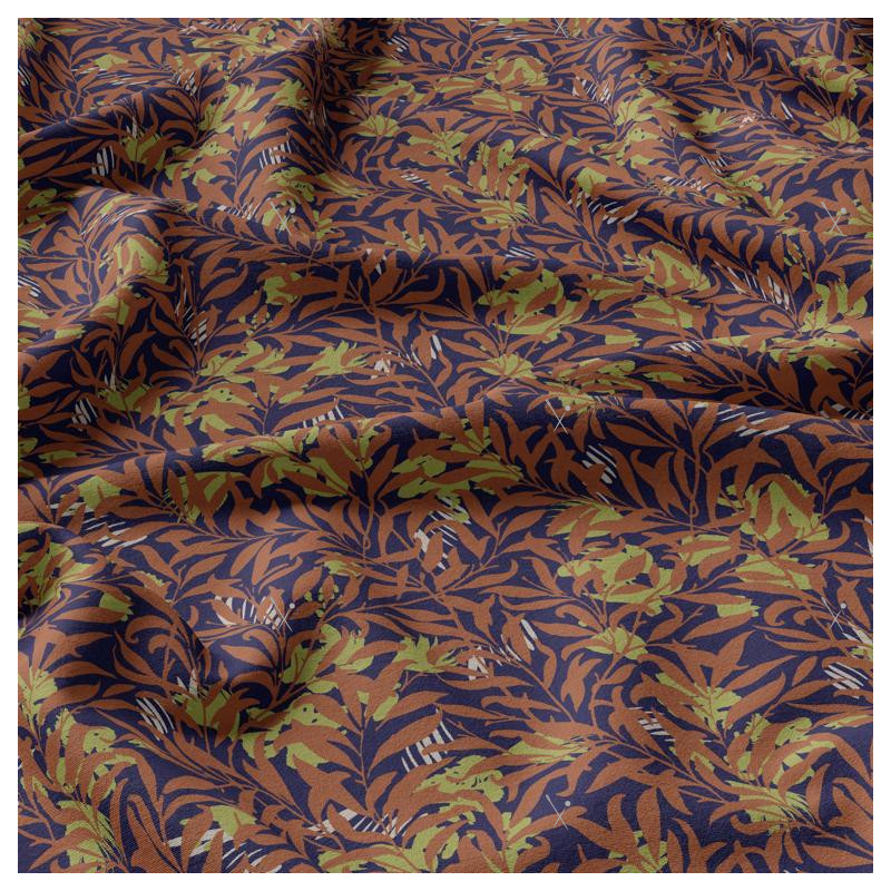 Printed Viscose SHAE Navy Blue / Toffee